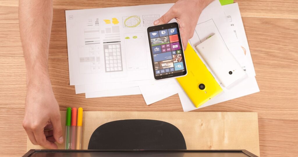 Microsoft advertising visible on a phone device.